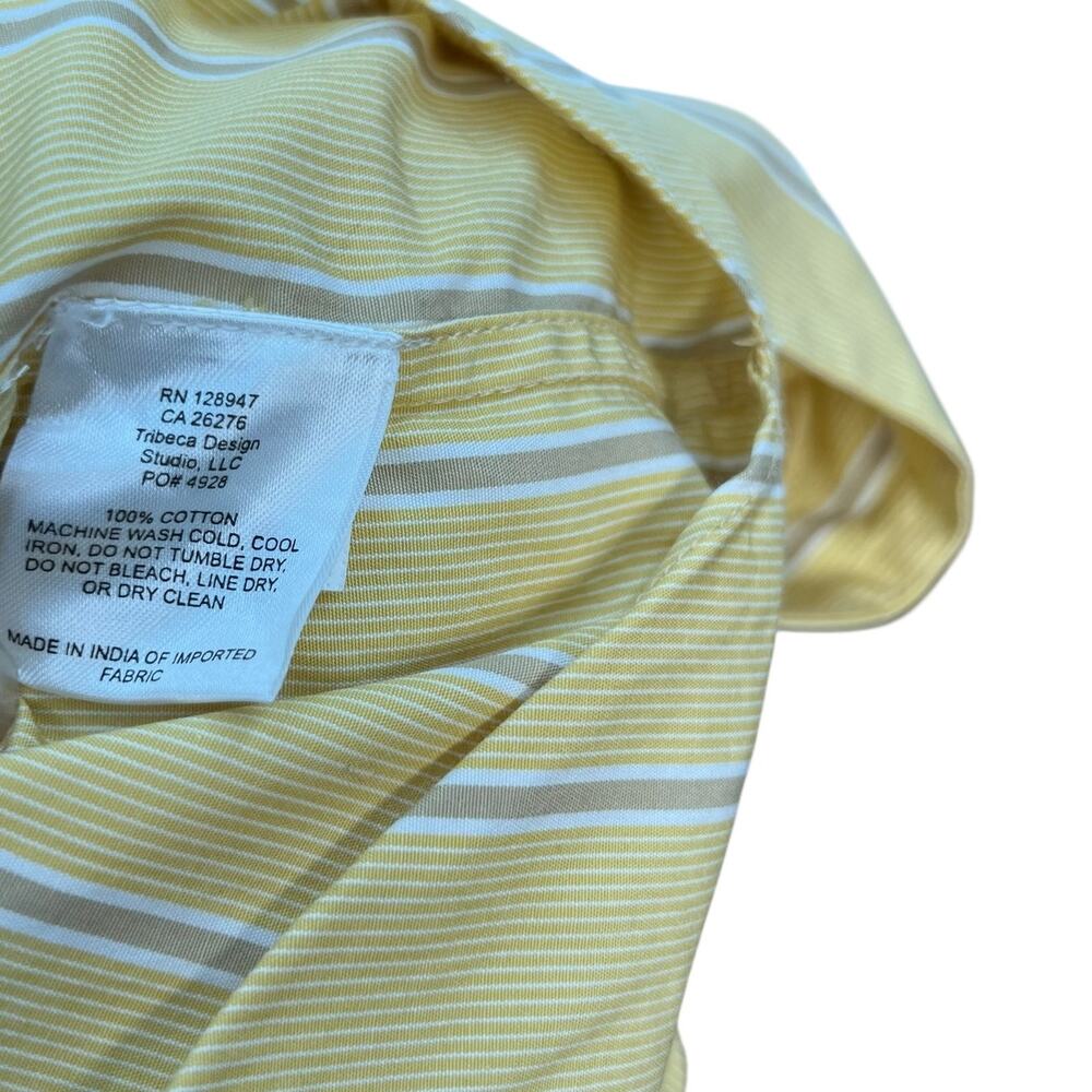 Nili Lotan Kristen Striped‎ Cotton Poplin Shirt Button Down Yellow Size Large - Picture 11 of 12